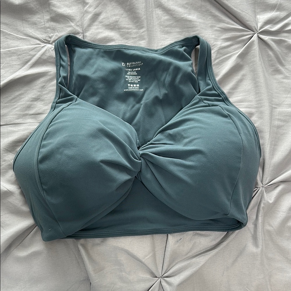 Buffbunny Twist Front Sports Bra in Teal